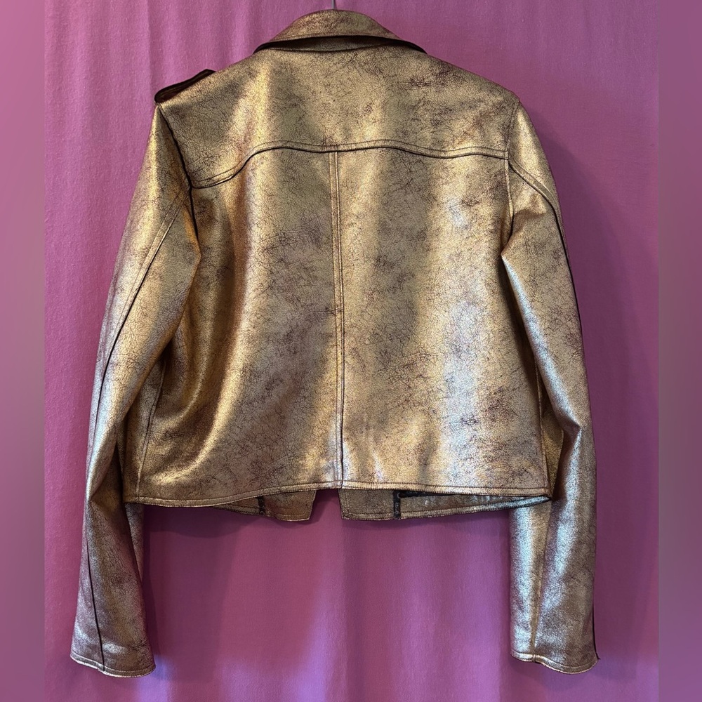 *NEW* Anthropologie Brisa Faux Leather Moto Jacket Size L  NWOT - Picture 3 of 9